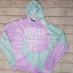 Six Flags Great Adventure theme park tie dye hoodie sweatshirt unisex